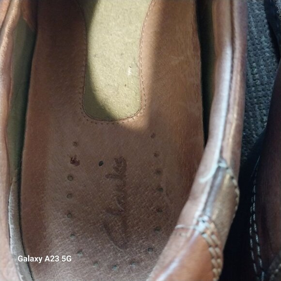 Clarks Mens Leather Slip-On Loafers Brown Casual Dress Shoes Size 12M - Picture 8 of 8